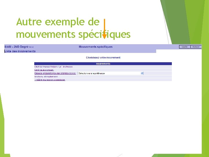 Autre exemple de mouvements spécifiques 17 Autre exemple de mouvements spécifiques 17