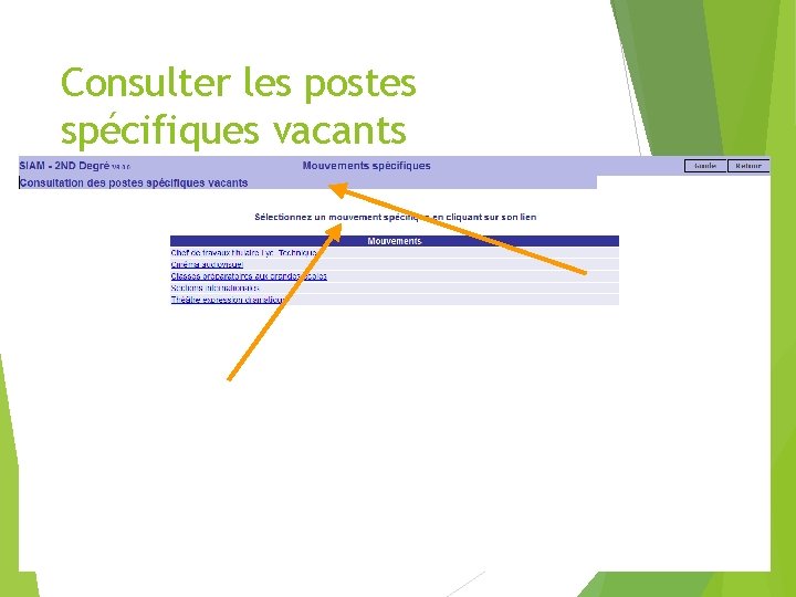 Consulter les postes spécifiques vacants Depuis 2004, MVT des chefs de travaux inclus aux Consulter les postes spécifiques vacants Depuis 2004, MVT des chefs de travaux inclus aux