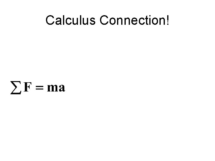 Calculus Connection! 