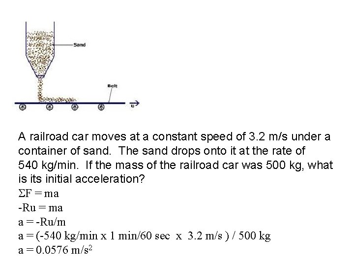 A railroad car moves at a constant speed of 3. 2 m/s under a