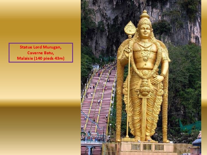 Statue Lord Murugan, Caverne Batu, Malaisie (140 pieds 43 m) 