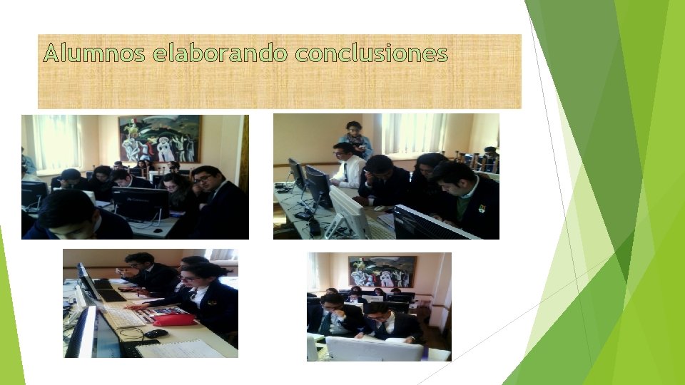 Alumnos elaborando conclusiones 