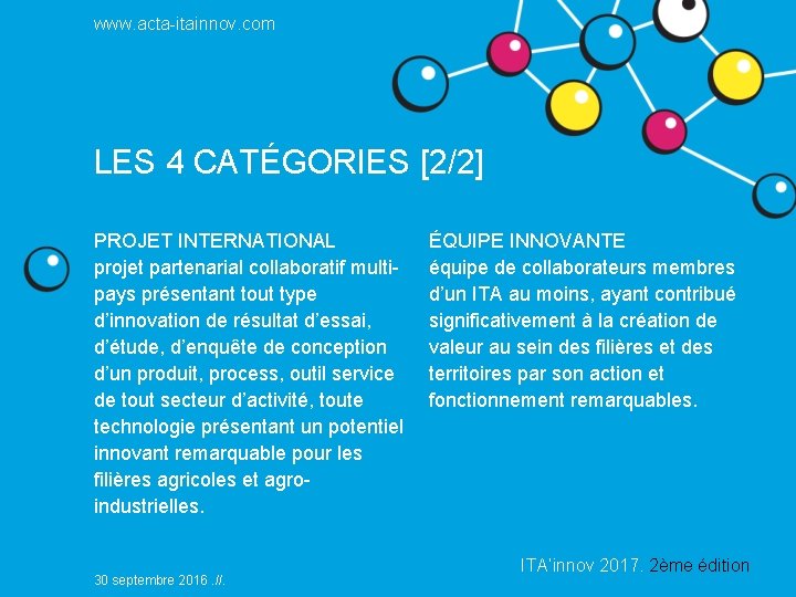 www. acta-itainnov. com LES 4 CATÉGORIES [2/2] PROJET INTERNATIONAL projet partenarial collaboratif multipays présentant