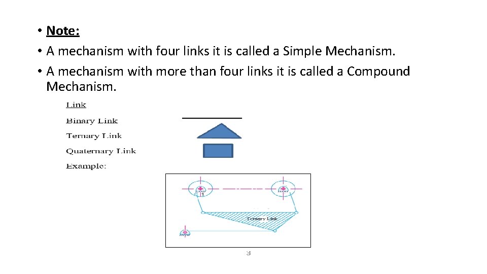 • Note: • A mechanism with four links it is called a Simple • Note: • A mechanism with four links it is called a Simple