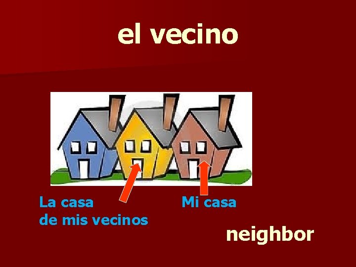 el vecino La casa de mis vecinos Mi casa neighbor 