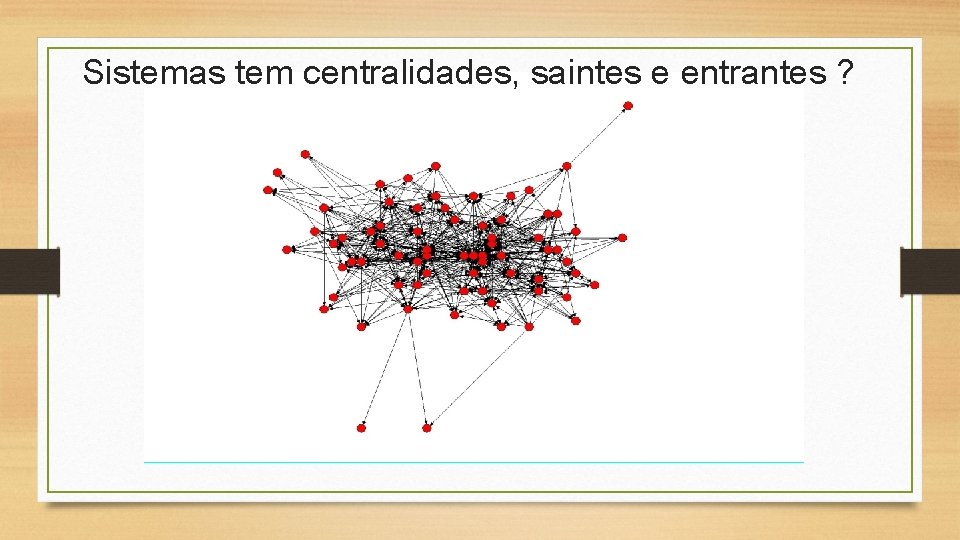 Sistemas tem centralidades, saintes e entrantes ? 