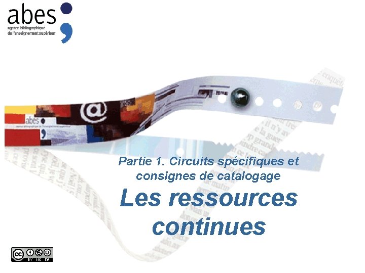 Partie 1. Circuits spécifiques et consignes de catalogage Les ressources continues 