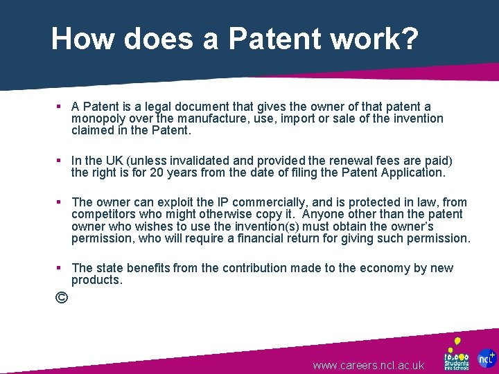 How does a Patent work? § A Patent is a legal document that gives