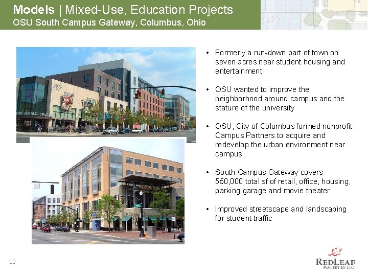 Models | Mixed-Use, Education Projects OSU South Campus Gateway, Columbus, Ohio • Formerly a