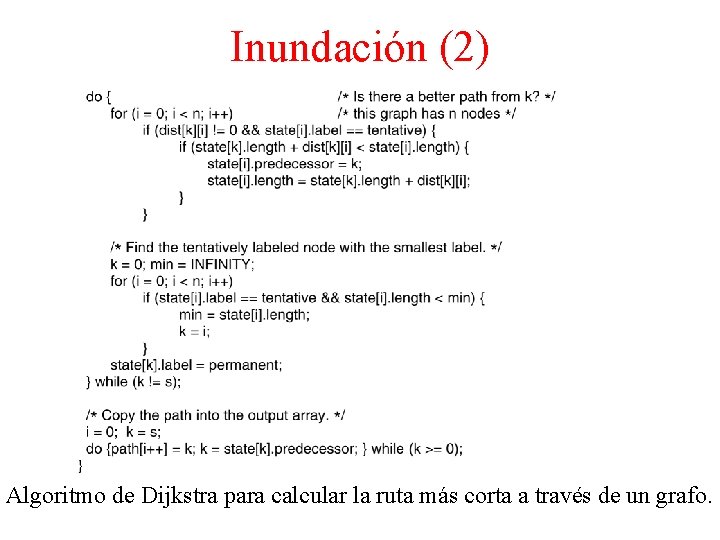 Inundación (2) 5 -8 bottom Algoritmo de Dijkstra para calcular la ruta más corta