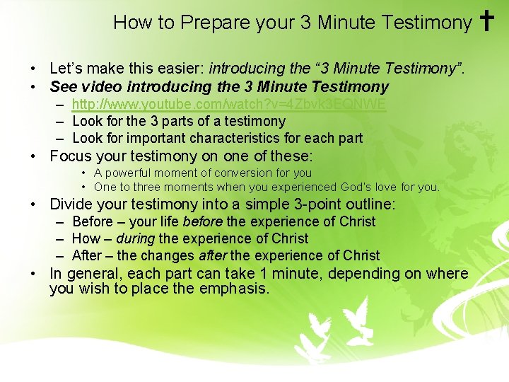 How to Prepare your 3 Minute Testimony • Let’s make this easier: introducing the