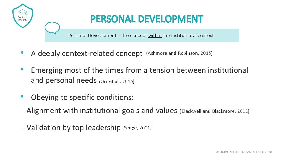 PERSONAL DEVELOPMENT Personal Development – the concept within the institutional context • A deeply PERSONAL DEVELOPMENT Personal Development – the concept within the institutional context • A deeply