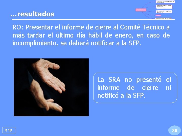 …resultados RO: Presentar el informe de cierre al Comité Técnico a más tardar el …resultados RO: Presentar el informe de cierre al Comité Técnico a más tardar el