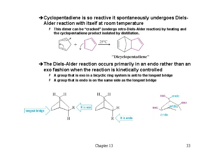 èCyclopentadiene is so reactive it spontaneously undergoes Diels. Alder reaction with itself at room èCyclopentadiene is so reactive it spontaneously undergoes Diels. Alder reaction with itself at room