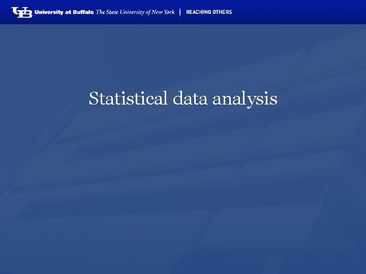 Statistical data analysis 