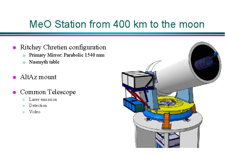 Me. O Station from 400 km to the moon l Ritchey Chretien configuration »