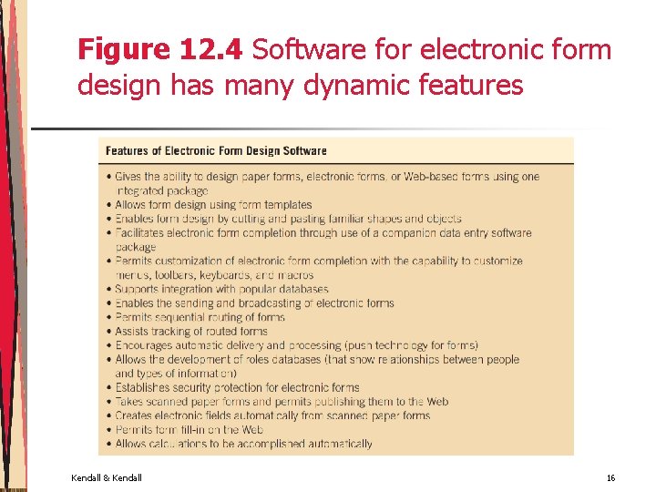 Figure 12. 4 Software for electronic form design has many dynamic features Kendall &