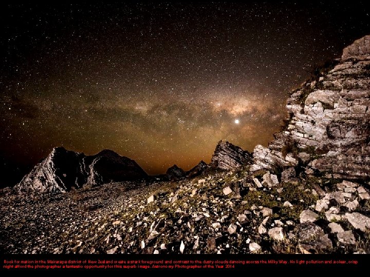 Rock formation in the Wairarapa district of New Zealand create a stark foreground and