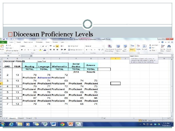 �Diocesan Proficiency Levels 