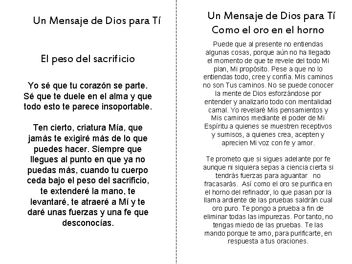 Un Mensaje de Dios para Tí El peso del sacrificio Yo sé que tu Un Mensaje de Dios para Tí El peso del sacrificio Yo sé que tu