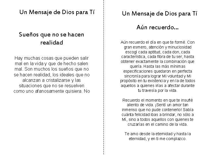 Un Mensaje de Dios para Tí Sueños que no se hacen realidad Hay muchas Un Mensaje de Dios para Tí Sueños que no se hacen realidad Hay muchas