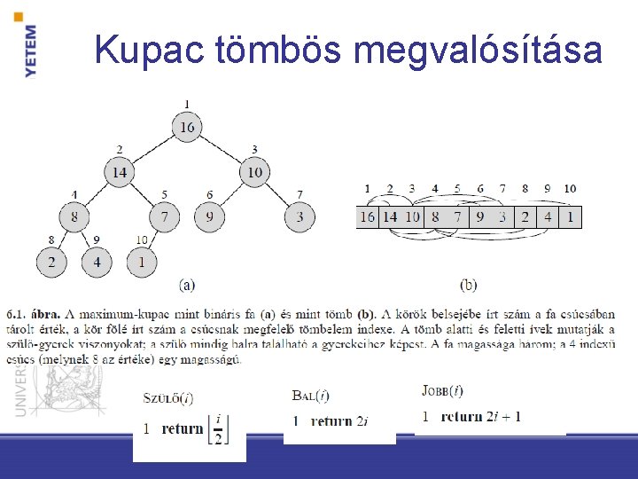 Kupac tömbös megvalósítása 