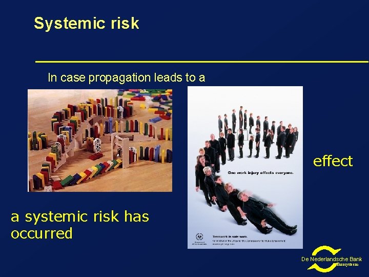 Systemic risk In case propagation leads to a effect a systemic risk has occurred