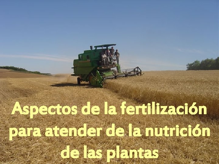 Aspectos de la fertilización para atender de la nutrición de las plantas 