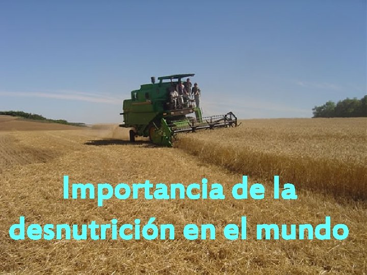 Importancia de la desnutrición en el mundo 