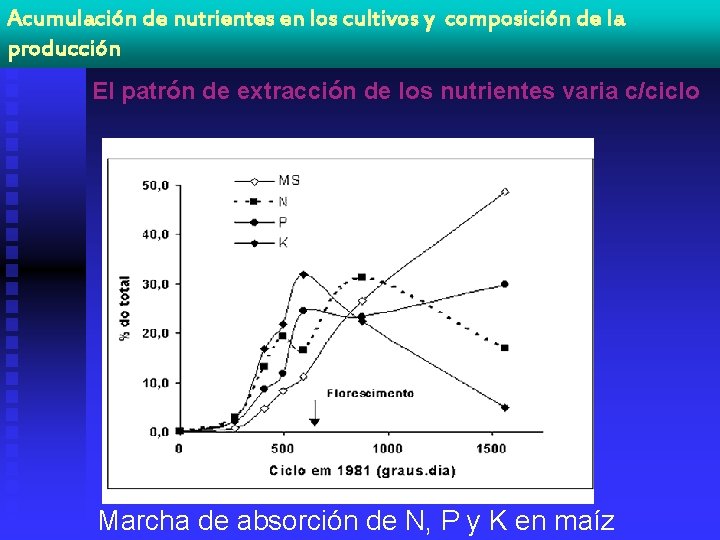 Acumulación de nutrientes en los cultivos y composición de la producción El patrón de