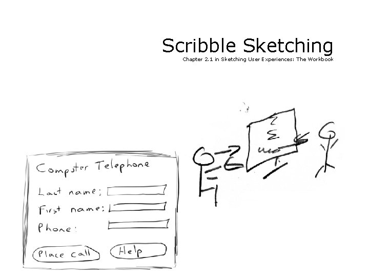 Scribble Sketching Chapter 2. 1 in Sketching User Experiences: The Workbook 