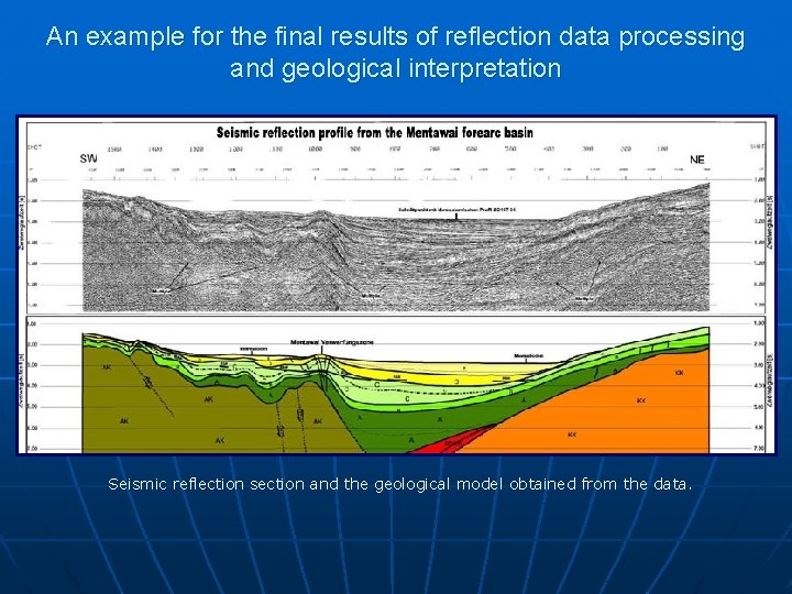 An example for the final results of reflection data processing and geological interpretation Seismic