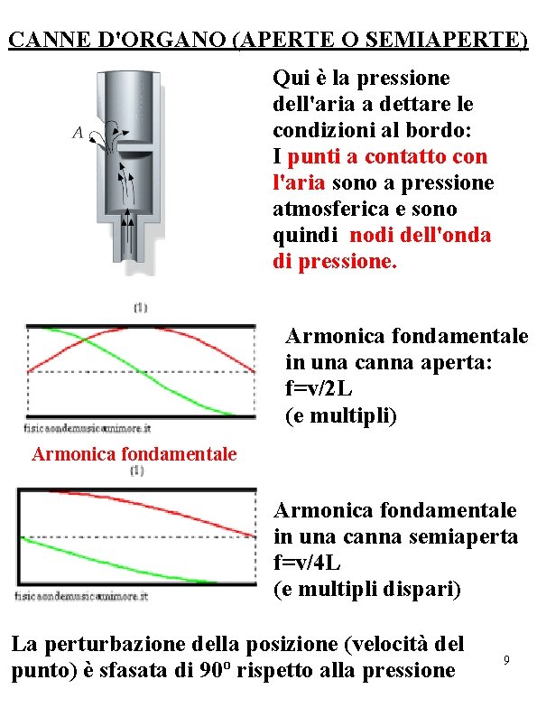 CANNE D'ORGANO (APERTE O SEMIAPERTE) Qui è la pressione dell'aria a dettare le condizioni