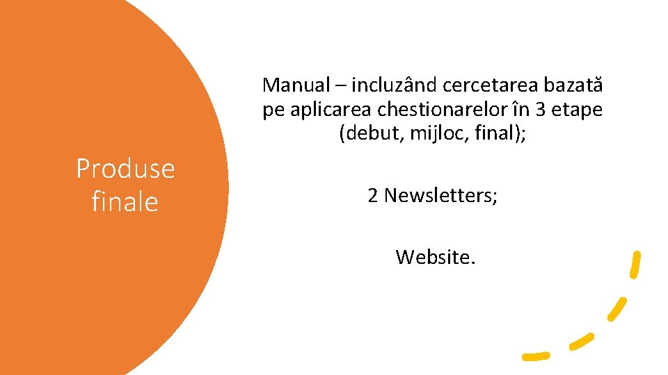 Manual – incluzând cercetarea bazată pe aplicarea chestionarelor în 3 etape (debut, mijloc, final);