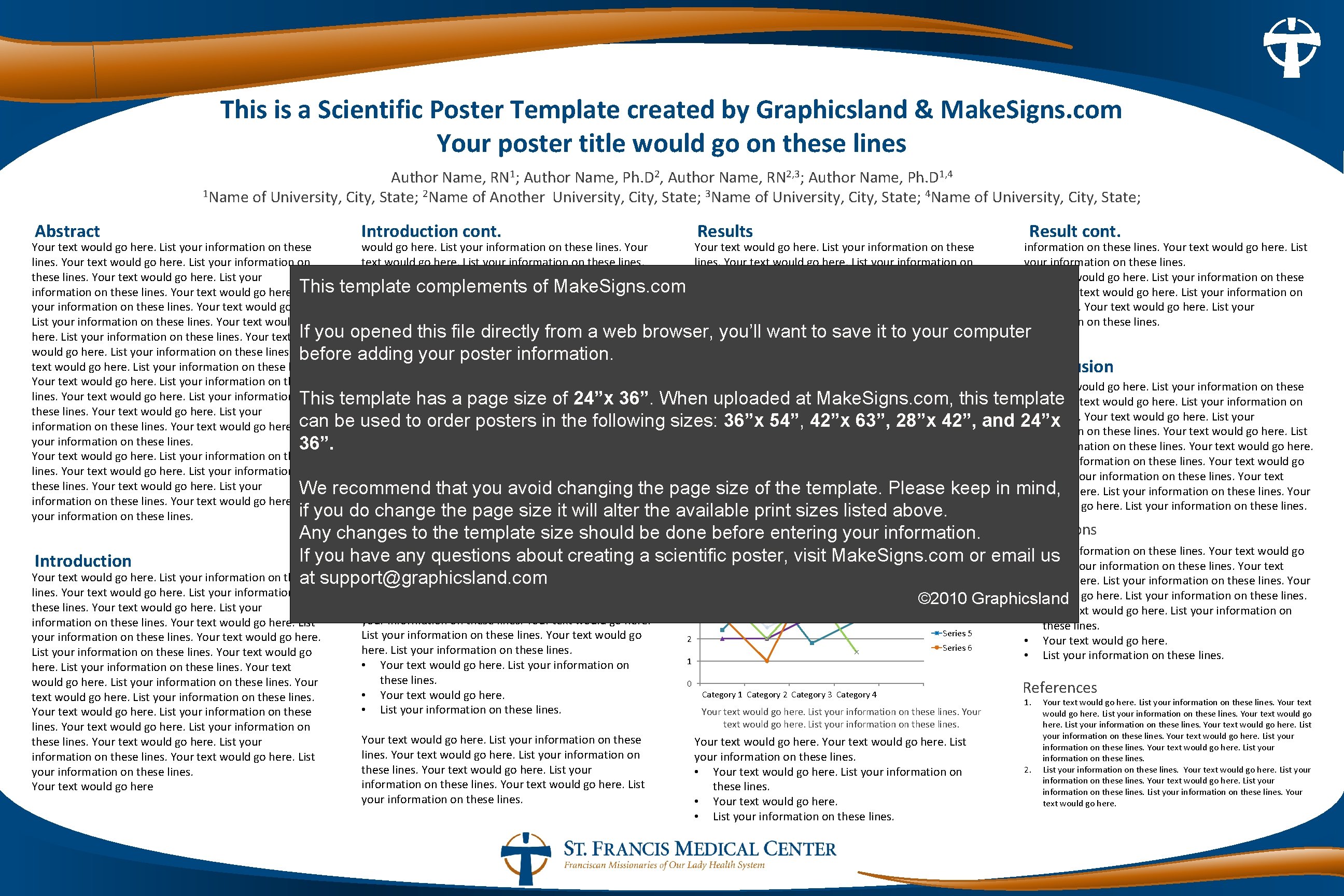 This is a Scientific Poster Template created by Graphicsland & Make. Signs. com Your