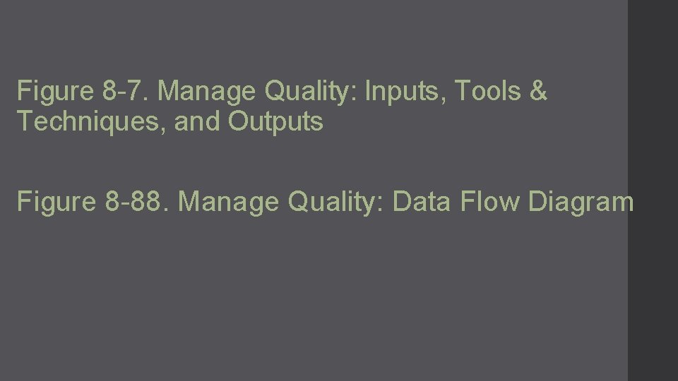 Figure 8 -7. Manage Quality: Inputs, Tools & Techniques, and Outputs Figure 8 -88.