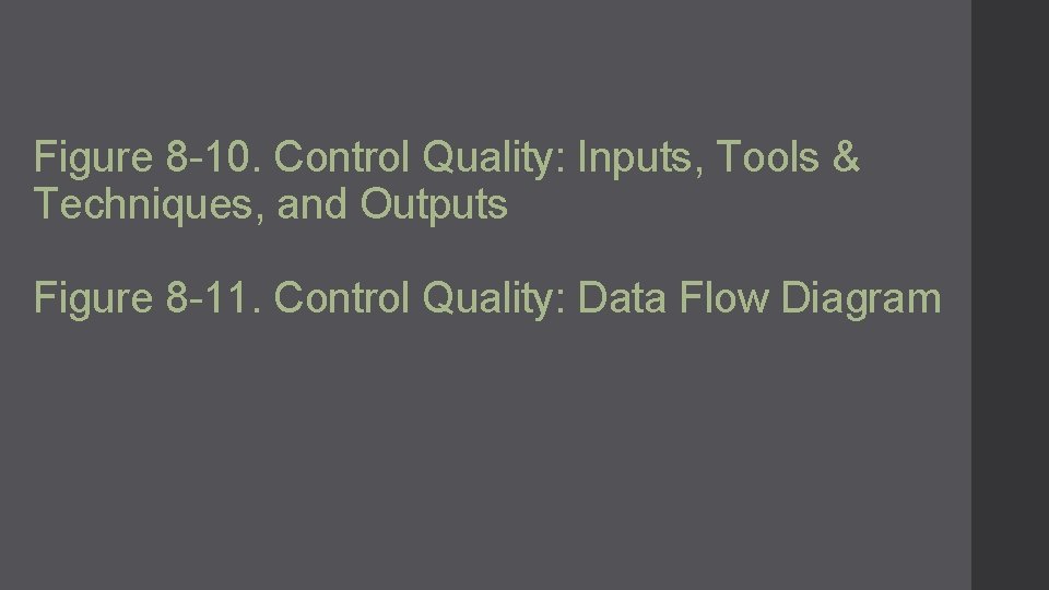 Figure 8 -10. Control Quality: Inputs, Tools & Techniques, and Outputs Figure 8 -11.