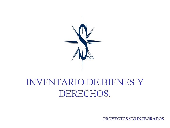 INVENTARIO DE BIENES Y DERECHOS. PROYECTOS SIG INTEGRADOS 