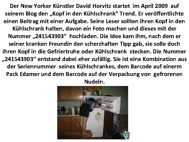 Der New Yorker Künstler David Horvitz startet im April 2009 auf seinem Blog den