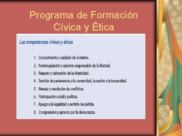 Programa de Formación Cívica y Ética Programa de Formación Cívica y Ética