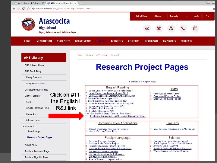Click on #11 the English I R&J link 