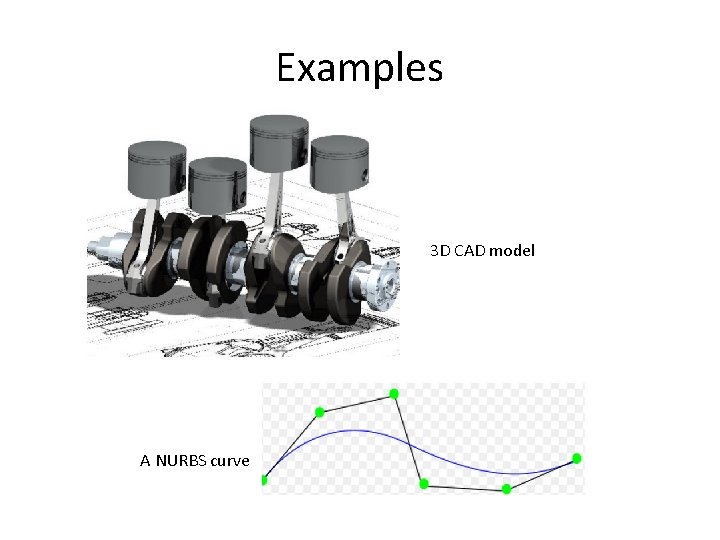 Examples 3 D CAD model A NURBS curve 