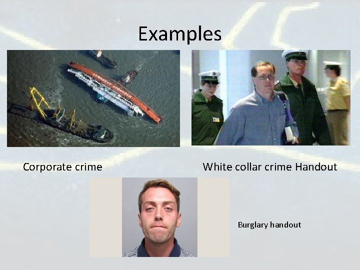 Examples Corporate crime White collar crime Handout Burglary handout Examples Corporate crime White collar crime Handout Burglary handout