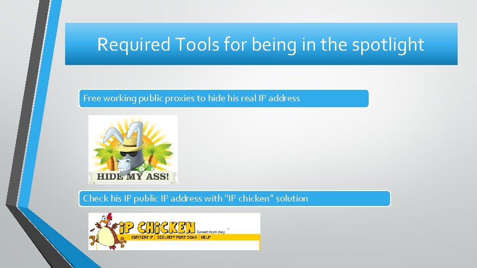 Required Tools for being in the spotlight Free working public proxies to hide his