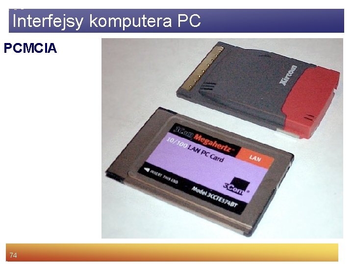 Interfejsy komputera PC PCMCIA 74 