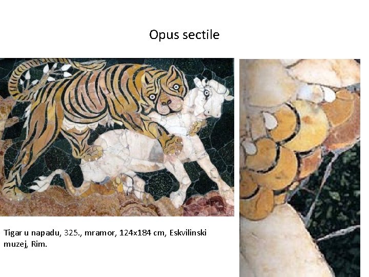 Opus sectile Tigar u napadu, 325. , mramor, 124 x 184 cm, Eskvilinski muzej,