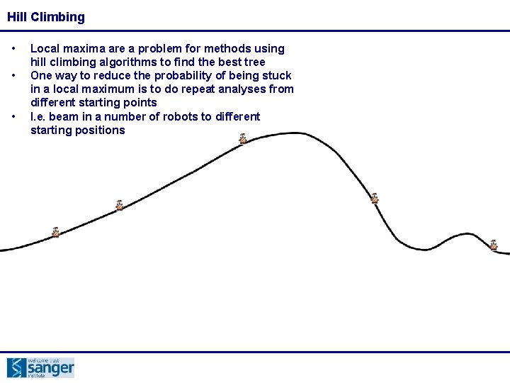 Hill Climbing • • • Local maxima are a problem for methods using hill