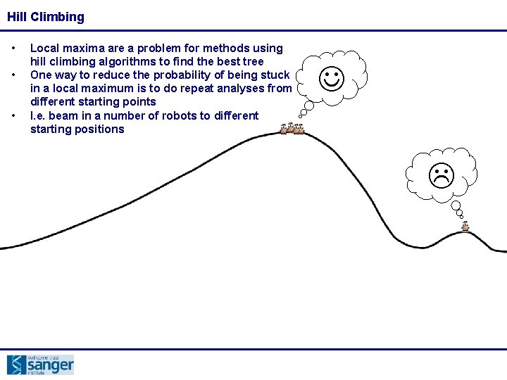 Hill Climbing • • • Local maxima are a problem for methods using hill