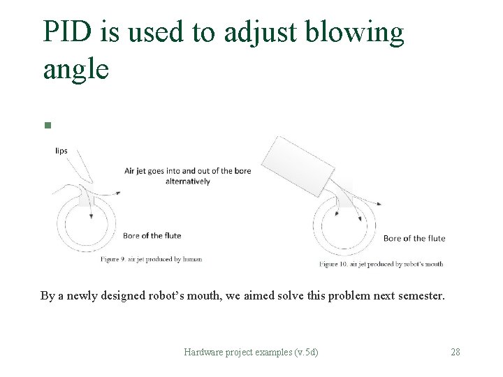 PID is used to adjust blowing angle § By a newly designed robot’s mouth, PID is used to adjust blowing angle § By a newly designed robot’s mouth,