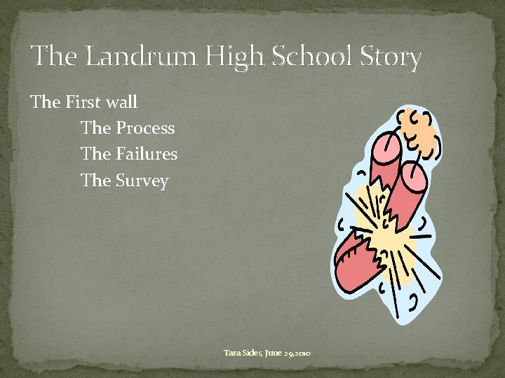 The Landrum High School Story The First wall The Process The Failures The Survey
